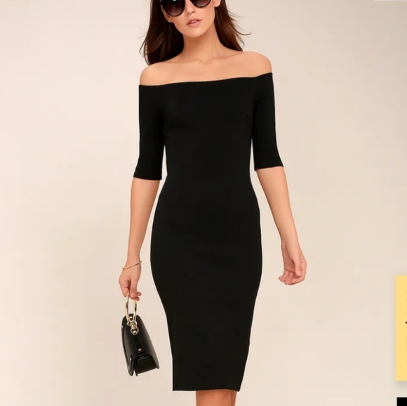 Lulus Dresses & Skirts - Lulu's "Girl Can't Help It" Black Midi